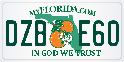 FL license plate DZBE60
