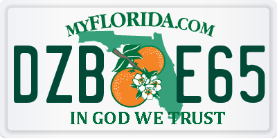 FL license plate DZBE65