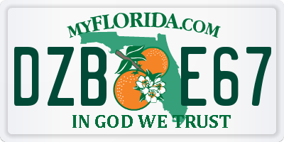 FL license plate DZBE67