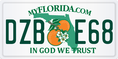FL license plate DZBE68