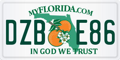 FL license plate DZBE86