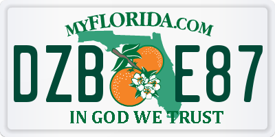 FL license plate DZBE87
