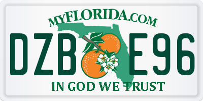 FL license plate DZBE96