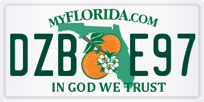 FL license plate DZBE97