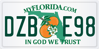 FL license plate DZBE98