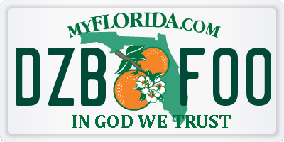FL license plate DZBF00