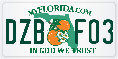 FL license plate DZBF03
