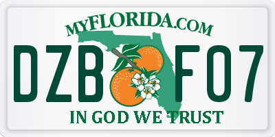 FL license plate DZBF07