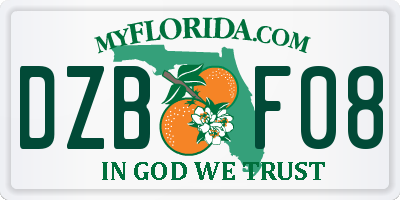 FL license plate DZBF08
