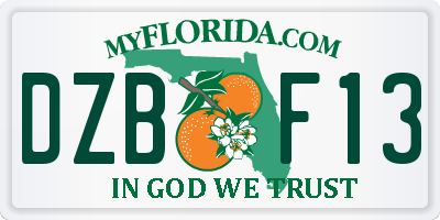 FL license plate DZBF13