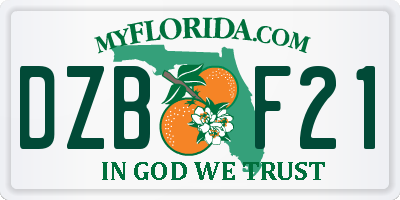FL license plate DZBF21
