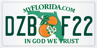 FL license plate DZBF22