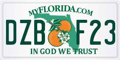 FL license plate DZBF23
