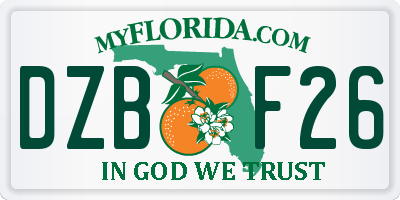 FL license plate DZBF26