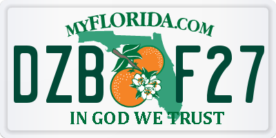 FL license plate DZBF27