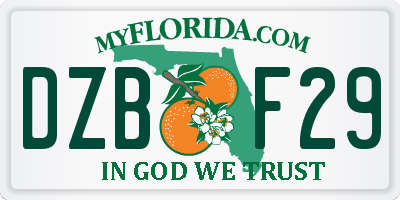 FL license plate DZBF29