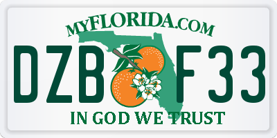 FL license plate DZBF33