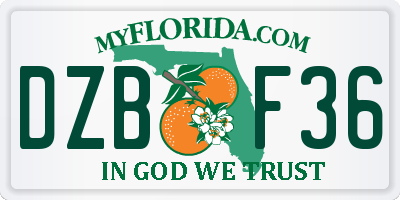 FL license plate DZBF36