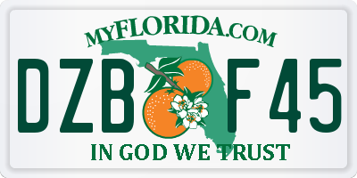 FL license plate DZBF45