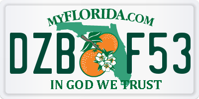 FL license plate DZBF53