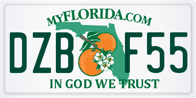 FL license plate DZBF55