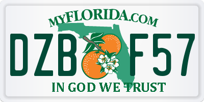 FL license plate DZBF57