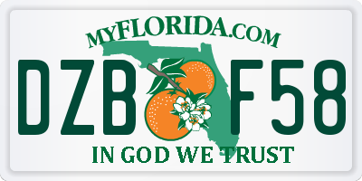 FL license plate DZBF58