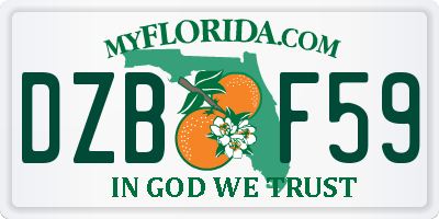 FL license plate DZBF59