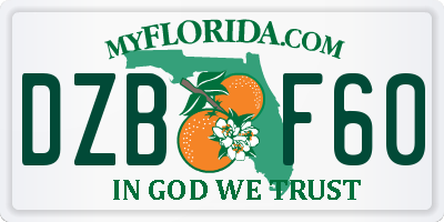FL license plate DZBF60