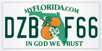 FL license plate DZBF66