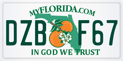 FL license plate DZBF67