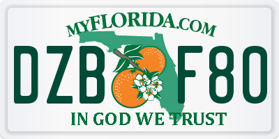 FL license plate DZBF80
