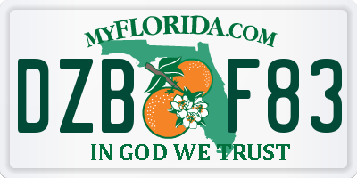 FL license plate DZBF83