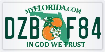 FL license plate DZBF84
