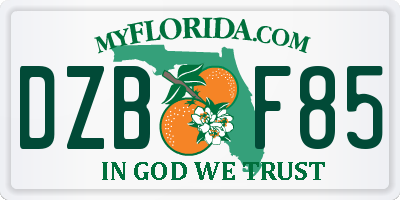FL license plate DZBF85