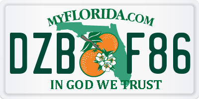 FL license plate DZBF86