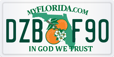 FL license plate DZBF90