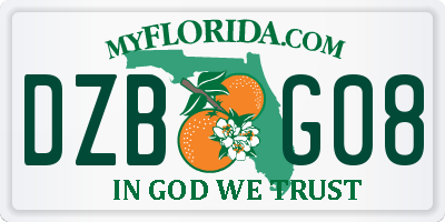 FL license plate DZBG08