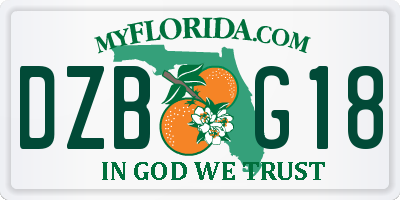 FL license plate DZBG18