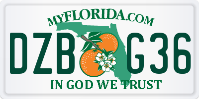 FL license plate DZBG36