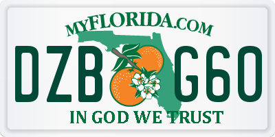 FL license plate DZBG60