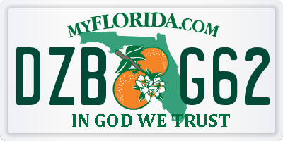 FL license plate DZBG62