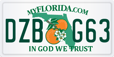 FL license plate DZBG63