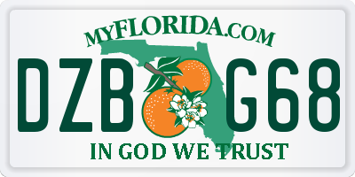 FL license plate DZBG68