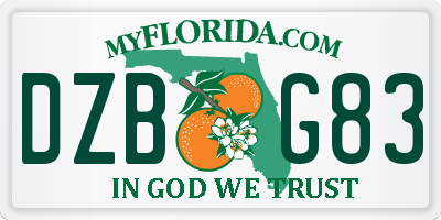 FL license plate DZBG83