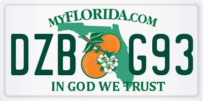 FL license plate DZBG93
