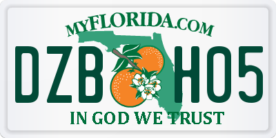 FL license plate DZBH05