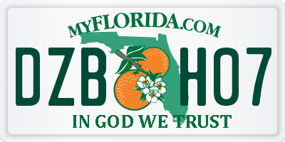 FL license plate DZBH07