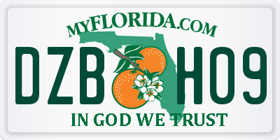 FL license plate DZBH09
