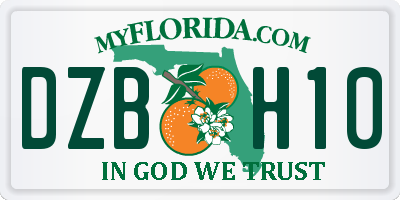 FL license plate DZBH10
